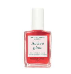 Manucurist Active Glow Raspberry + Cranberry, укрепляющий лак для ногтей с эффектом геля и натурального сияния, клюквенно-красный и ягодно-розовый, уход и укрепление ногтей, 2 х 15 мл