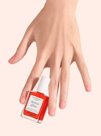 Manucurist Active Glow Raspberry + Cranberry, укрепляющий лак для ногтей с эффектом геля и натурального сияния, клюквенно-красный и ягодно-розовый, уход и укрепление ногтей, 2 х 15 мл