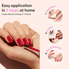 Manucurist Green Starter Kit, Набор для маникюра: лаки и уход, база, топ, сушка, Nail Prep, 3 цвета, подарочная красная сумочка