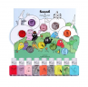 Barbapapa Family Children's Nail Polish Set, 9 Non-Toxic Water-Based Varnishes, Набор детских лаков для ногтей Manucurist Barbapapa 9 шт, на водной основе, смываются водой, безопасные, разноцветные, для детей от 3 лет