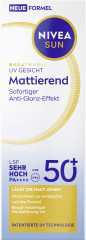NIVEA SUN Breathable UV Gesicht Mattierend LSF 50+, 40 ml, Нивеа Солнцезащитный крем для лица матирующий, SPF 50+, воздухопроницаемый, 40 мл