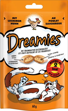 Dreamies Лакомство для кошек с Курицей, 60 г