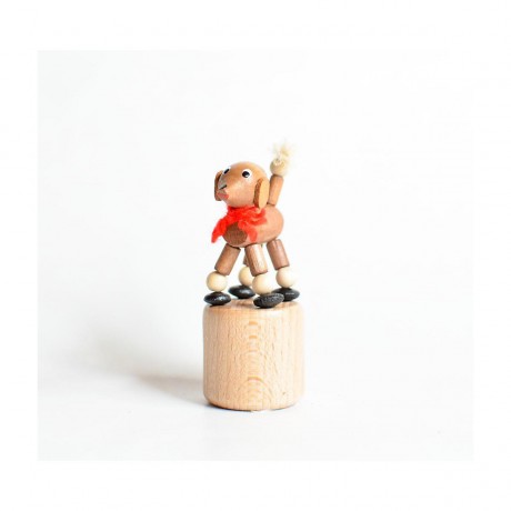 Holzspielzeug Wackelfigur Pudel braun Деревянная игрушка кивающий пудель коричневый
