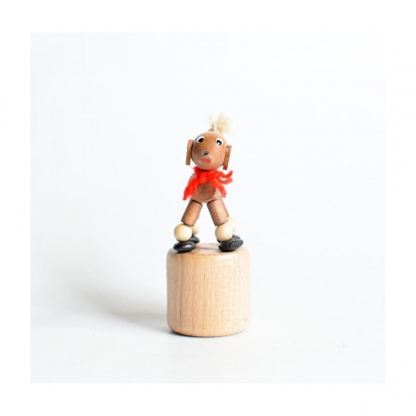 Holzspielzeug Wackelfigur Pudel braun Деревянная игрушка кивающий пудель коричневый