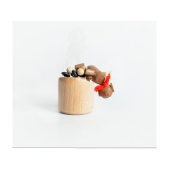 Holzspielzeug Wackelfigur Pudel braun Деревянная игрушка кивающий пудель коричневый