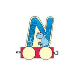 HESS Holzdekoration Holzbuchstabe N auf Radern Деревянное украшение Деревянная буква N на колесах