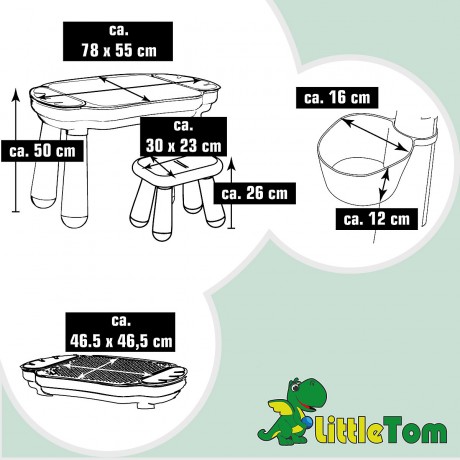 LittleTom Spieltisch oval inkl 1 Stuhl Dunkelgrun Игровой стол овальный