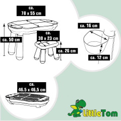 LittleTom Spieltisch oval inkl 1 Stuhl Dunkelgrun Игровой стол овальный