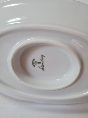 Schirnding Фарфоровый соусник с позолоченным краем, Германия, 1960-70гг.