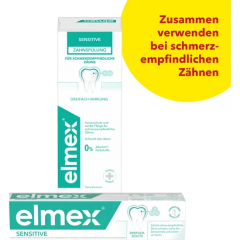 elmex Sensitive Zahnpasta &amp; Mundspuelung Multipack, Набор Sensitive для чувствительных зубов: зубная паста и ополаскиватель, 2 средства
