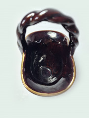 Jasba Keramik Керамическая корзинка с ручкой черная с позолотой, 13 x 9,5 см, Германия, 1960-70гг.