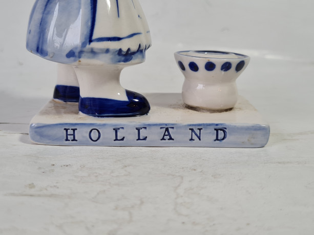 Подсвечник винтажный Elsava Holland с фигурой девочки, на одну свечу, фарфор, 12 х 9 см, Нидерланды, 1960-70гг.