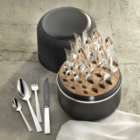 Robbe & Berking Robbe & Berking Riva - 925 Sterling Silber The Box inklusive 24-tlg. Menubesteck-Set Frozen Black Robbe &amp; Berking Riva - Серебро 925 пробы Коробка, включающая 24 шт. Набор столовых приборов Frozen Black