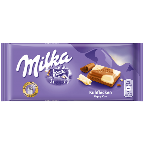 Milka Kuhflecken Альпийский молочный шоколад с добавлением белого шоколада 100г