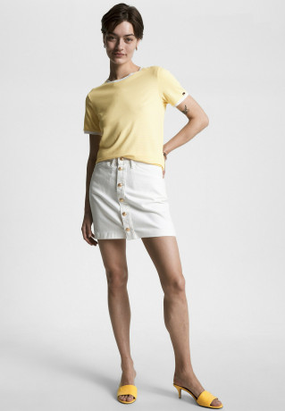 Tommy Hilfiger STRIPE Print T-shirt vivid yellow ecru breton stp ПОЛОСКА Футболка с принтом ярко-желтый экрю бретон stp