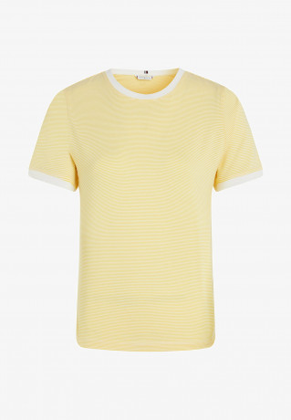 Tommy Hilfiger STRIPE Print T-shirt vivid yellow ecru breton stp ПОЛОСКА Футболка с принтом ярко-желтый экрю бретон stp