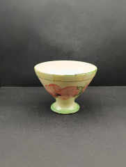 Набор винтажный Algea - ваза и фруктовница на ножке с пастельным декором, керамика, ваза и фруктовница, Франция, 1970-80гг.