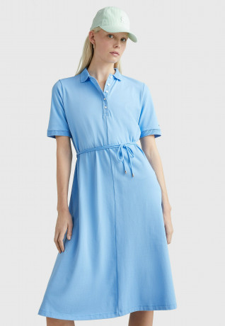 Tommy Hilfiger OPENWORK Shirt dress hydrangea blue АЖУР Платье-рубашка гортензия синяя