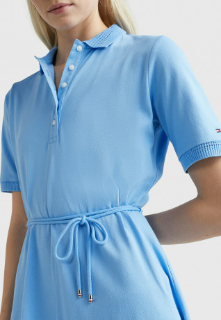 Tommy Hilfiger OPENWORK Shirt dress hydrangea blue АЖУР Платье-рубашка гортензия синяя