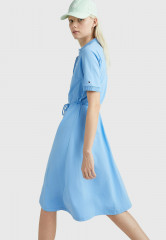 Tommy Hilfiger OPENWORK Shirt dress hydrangea blue АЖУР Платье-рубашка гортензия синяя