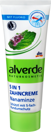 Alverde 5 в 1, Зубной крем натуральный с растительными экстрактами, 75 мл