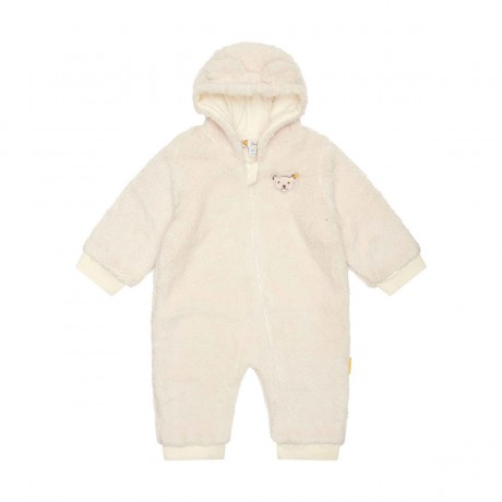 Steiff Einteiler Steiff Classic Baby aus Plusch mit Teddykapuze Overalls Сплошной плюшевый комбинезон Steiff Classic Baby с плюшевым капюшоном