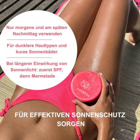 Afrodita Cosmetics Sun Care Marmelada Tanning Accelerator Бальзам для быстрого и интенсивного загара, с 100% органическим кокосовым маслом, маслом карите и маслом какао, 200мл