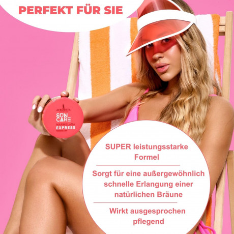 Afrodita Cosmetics Sun Care Marmelada Tanning Accelerator Бальзам для быстрого и интенсивного загара, с 100% органическим кокосовым маслом, маслом карите и маслом какао, 200мл