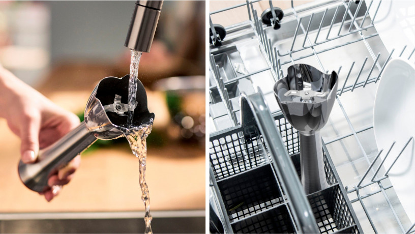 BOSCH BOSCH Stabmixer ErgoMaster Serie 6, MSM6M810, 1200 W, Edelstahl-Mixstab, Mix-/Messbecher, Edelstahl/schwarz Ручной блендер BOSCH ErgoMaster Series 6, MSM6M810, 1200 Вт, палочка для смешивания из нержавеющей стали, чашка для смешивания/мерный стакан