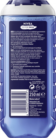 NIVEA MEN 5in1 Duschgel Fresh Ocean, 250 ml, Нивеа Мужской гель для душа и волос 5 в 1, морские минералы, освежающий, 250 мл