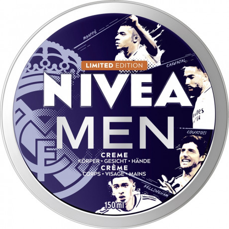 NIVEA MEN Creme Real Madrid Limited Edition, 150 ml, Нивеа Мужской крем для лица тела и рук, витамин E, быстрое впитывание, лимитированная серия, 150 мл