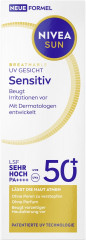 NIVEA SUN Breathable UV Gesicht Sensitiv LSF 50+, 40 ml, Нивеа Солнцезащитный крем для лица, SPF 50+, для чувствительной кожи, воздухопроницаемый, 40 мл