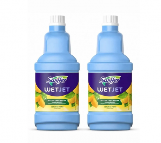 Swiffer Wet Jet Bodenreiniger Nachfüllpack 1,25L x 2st,  Средство для швабры с распылителем WET JET, с ароматом лимона, 1,25 л x 2шт (2,5 литра) 