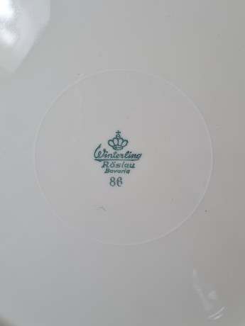 Тарелка сервировочная винтажная Winterling Roslau необычной формы с яркими мазками, фарфор, 29 см, Германия, 1960-70гг.