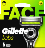GILLETTE Rasierklingen, Labs Face, 6 St, Джилетт Сменные кассеты Labs Face для мужской бритвы, 6 шт.