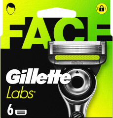 GILLETTE Rasierklingen, Labs Face, 6 St, Джилетт Сменные кассеты Labs Face для мужской бритвы, 6 шт.