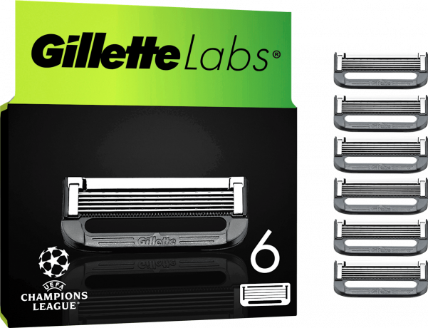 GILLETTE Rasierklingen, Labs Face, 6 St, Джилетт Сменные кассеты Labs Face для мужской бритвы, 6 шт.