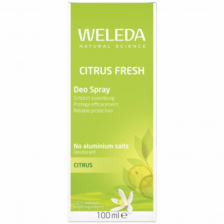 Weleda Deospray Citrus Fresh, 100 ml, Дезодорант-спрей Citrus Fresh без солей алюминия, со свежим цитрусовым ароматом, 100 мл