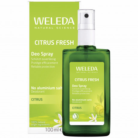 Weleda Deospray Citrus Fresh, 100 ml, Дезодорант-спрей Citrus Fresh без солей алюминия, со свежим цитрусовым ароматом, 100 мл