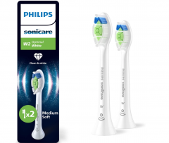 Philips Sonicare W2 Optimal White, Original Replacement Brush Heads, White, Pack of 2, HX6062/87 Сменные насадки для зубной щетки Philips Sonicare W2 Optimal White, 2 шт