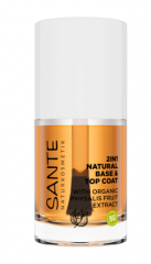 Sante Base &amp; Topcoat 2in1 Natural Base &amp; Top Coat, Санте Натуральная основа и верхнее покрытие для лака с органическим экстрактом плодов физалиса 10мл