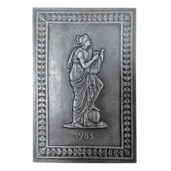 Buderus, Будерус Декоративная бронзовая настенная плитка &quot;Муза танца Терпсихора, 14см х 10см, Германия 1983