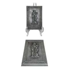 Buderus, Будерус Декоративная бронзовая настенная плитка &quot;Муза танца Терпсихора, 14см х 10см, Германия 1983