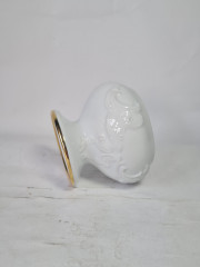 Ваза винтажная Royal KPM Bavaria, белая с золотистой каймой, фарфор, ручная работа, 9 см, Германия, 1970-80гг.