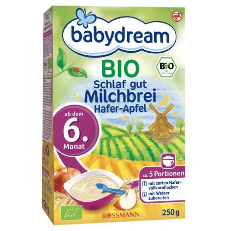 babydream Bio Schlaf Gut Milchbrei Молочная каша Hafer Apfel 250 г
