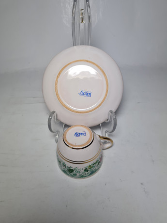 Baron Набор кофейная пара с цветочным рисунком и позолотой, 2 шт, Германия, 1960-70гг.