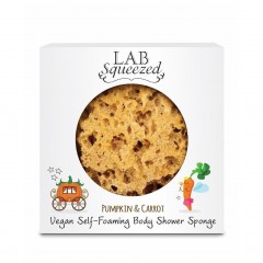 LAB SQUEEZED Pumpkin &amp; Carrot Vegan Self-Foaming Body Shower Sponge  Веганская самопенящаяся губка для душа Pumpkin &amp;amp; Carrot
