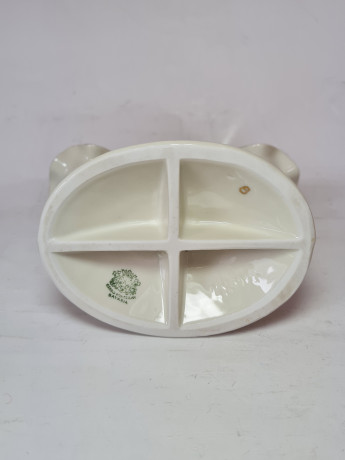 Gerold Porzellan Bavaria Белый фарфоровый подсвечник с обильной позолотой, на две свечи, 15 x 16 см, Германия, 1960-70гг.