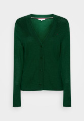Tommy Hilfiger SOFT V-NECK CARDIGAN Cardigan prep green МЯГКИЙ КАРДИГАН С V-ОБРАЗНЫМ ВЫРЕЗОМ Кардиган подготова зеленый