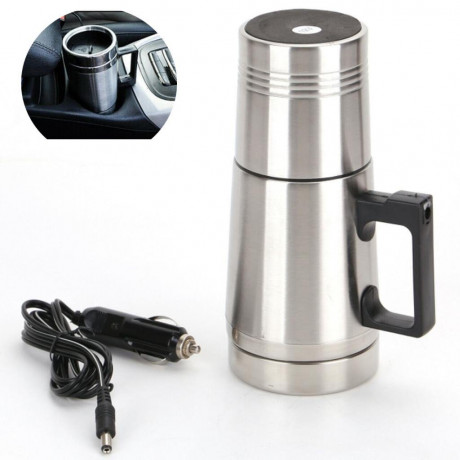 GelldG GelldG Wasserkocher 500ml Auto Wasserkocher Edelstahl 12V Reisewasserkocher Kaffee Tasse, 0.5 l  Чайник GelldG, 500 мл, автомобильный чайник, нержавеющая сталь, 12 В, дорожный чайник, кофейная чашка, 0,5 л